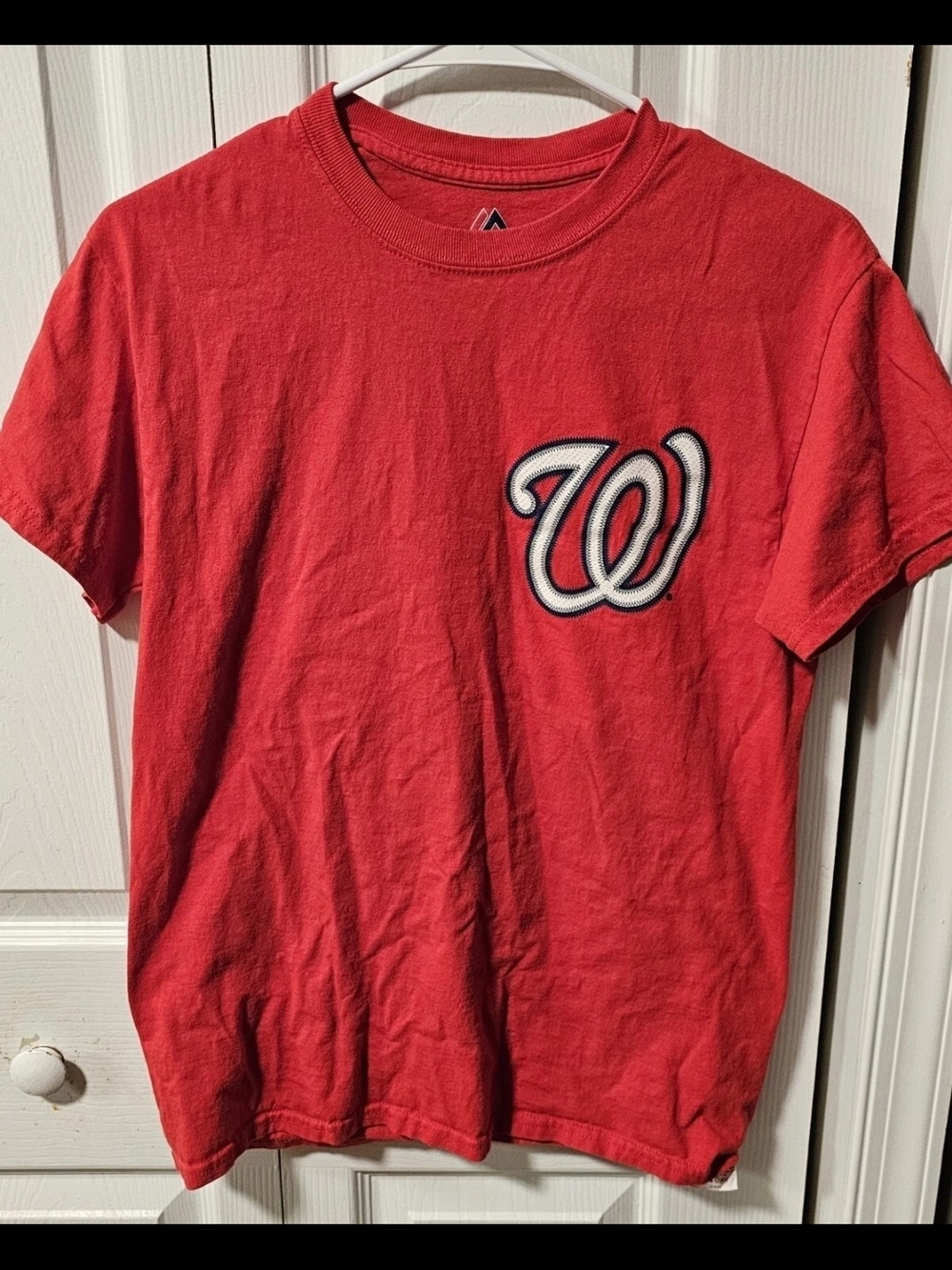 Mens Majestic Washington Nationals Daniel Murphy #20 MLB B&T Red Tee T-Shirt